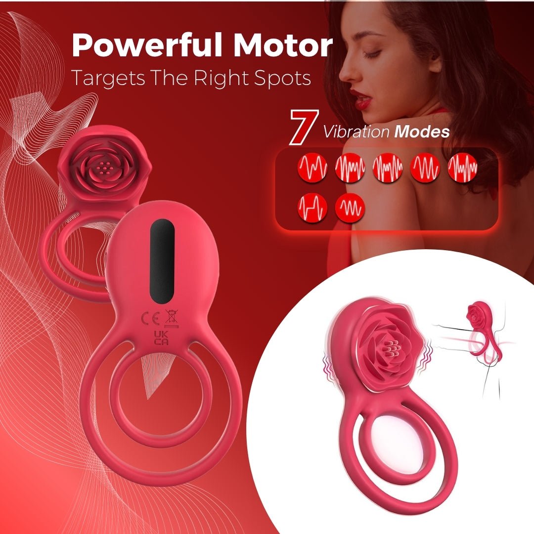 ClitFit - Vibrating Cock Ring with Rose Clitoral Stimulator - Loveblanket