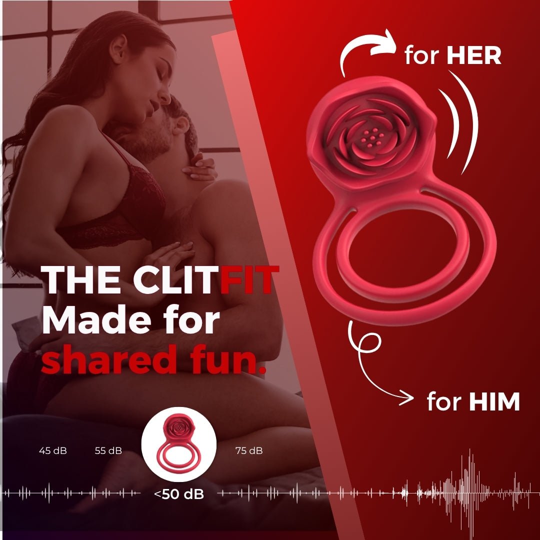 ClitFit - Vibrating Cock Ring with Rose Clitoral Stimulator - Loveblanket