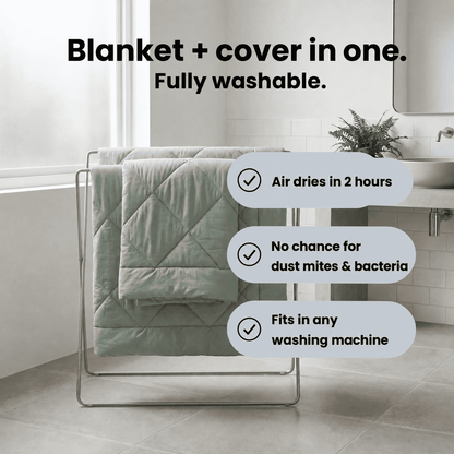EasySleep Blanket® Quick-drying 2-in-1 duvet that eliminates the need for bedding. - Love Blanket